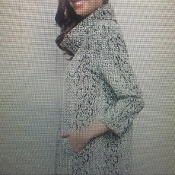 Tyler Boe Kim Knit Cowl Neck Abstract Snake Print Tunic Dress - Picture 4 of 11